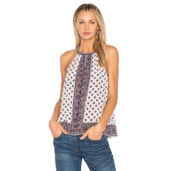 💕JOIE💕 Bradie 100% Silk Cami Top ~  Porcelain Border Print Medium NWT - Picture 2 of 16